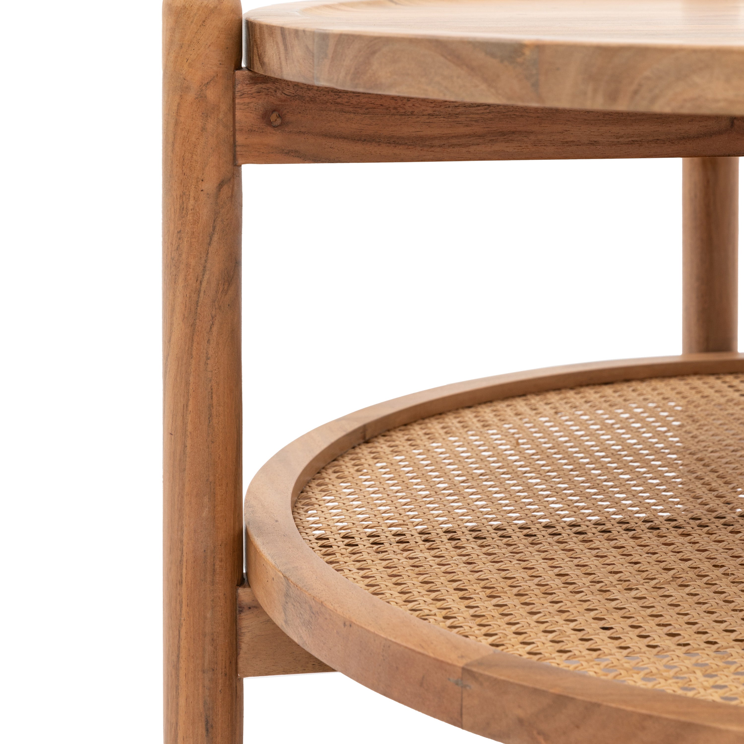 Wilmotte Natural Acacia Wood & Rattan Round Coffee Table